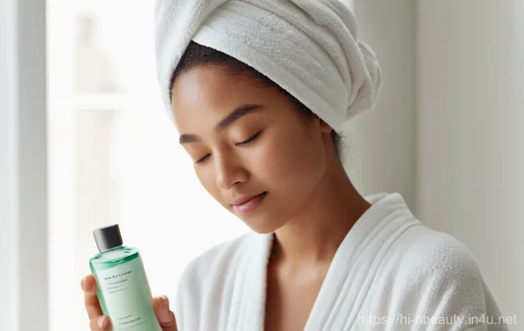 천연화장품 화장솜 사용법 - Prompt 1: Serene Skincare Ritual with Natural Cotton Pads**