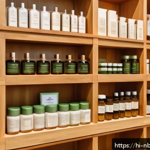 Home 17 천연화장품 환불 및 교환 기준 - A cozy, well-lit natural cosmetics store interior featuring neatly arranged shelves with organic ski...